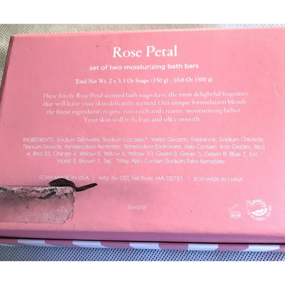 Rose Petal Moisturizing Soap Bath Bars Two in Box - Picture 6 of 8